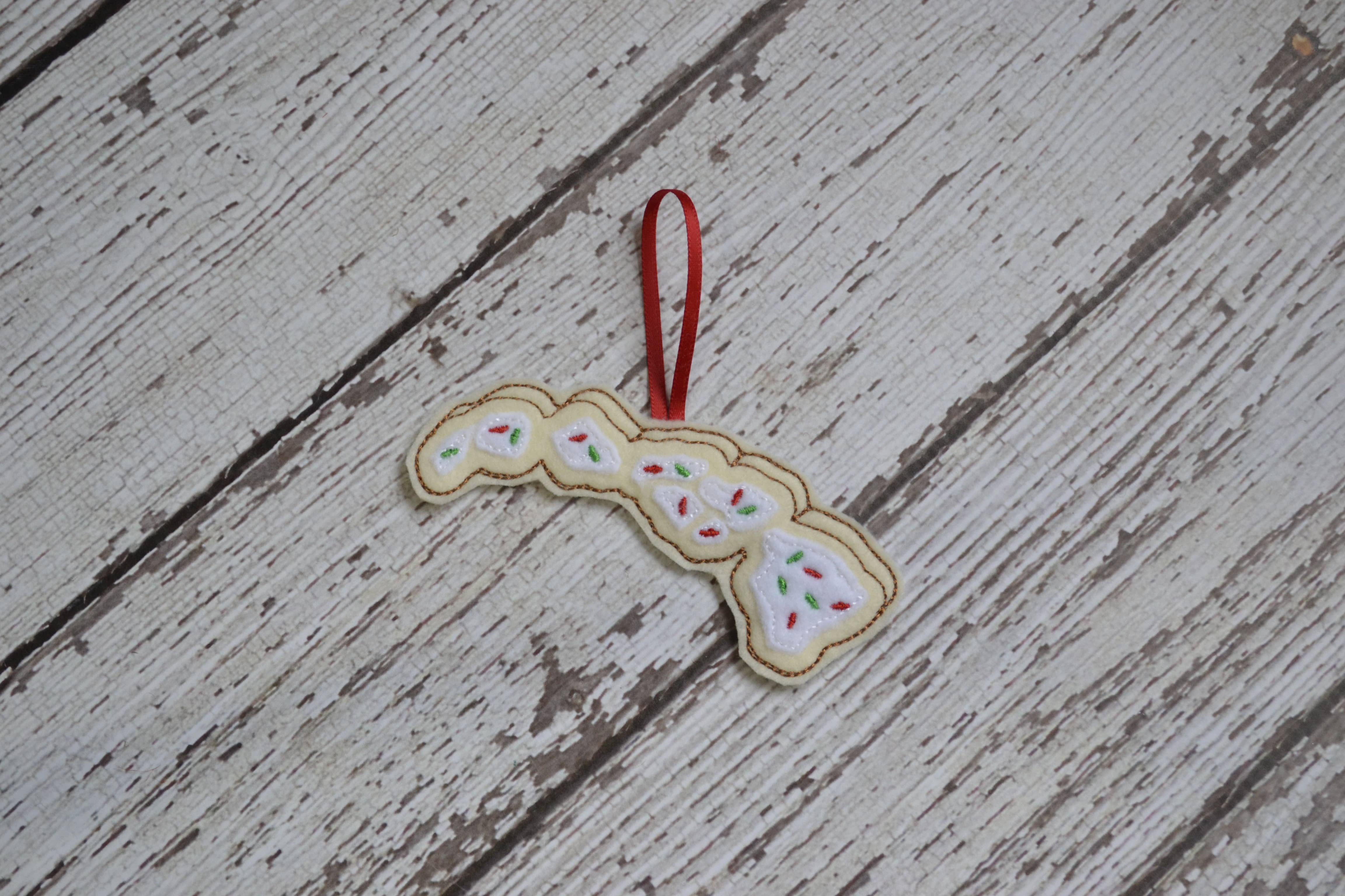 SewMuchMoreStore - Vente Objets de décoration - State Sugar Cookie Brodé Feutre Ornement - Vacances19