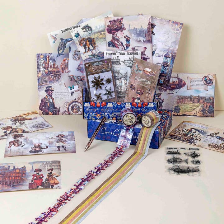CoraCreaCrafts - Wholesale Scrapbooking Kit - Steampunk Box3