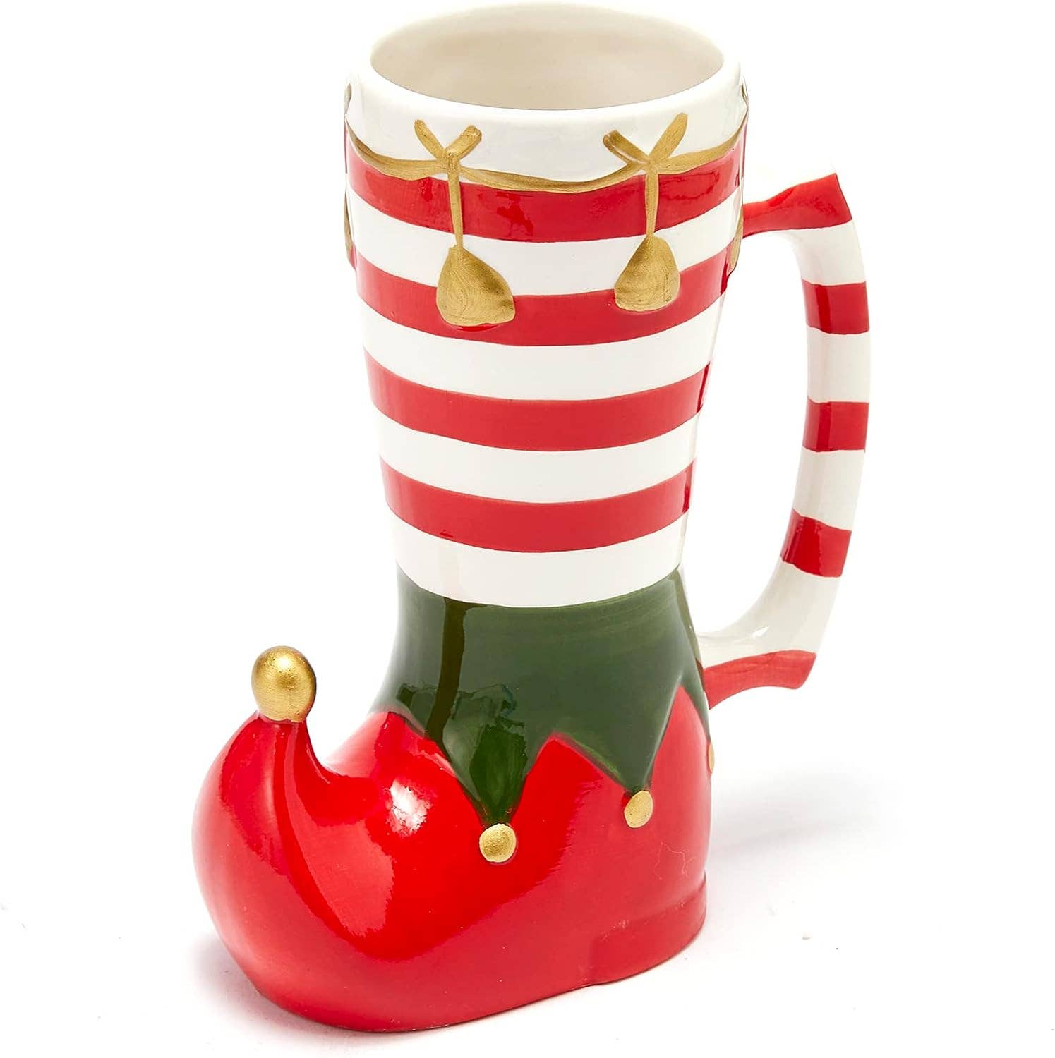 The Wine Savant /  Khen Glassware - Wholesale Coffee Mug - Christmas Elf Boot Mug Large Ceramic Christmas Mug 17oz8