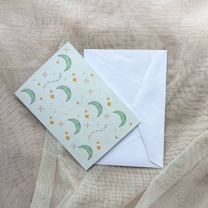 Celestial Moon - A6 Greeting Card for wholesale by conscious mae