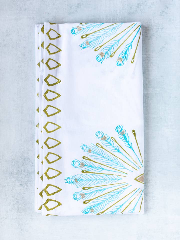 Table Runner - Peacock, Surf & Cactus for wholesale by Mended
