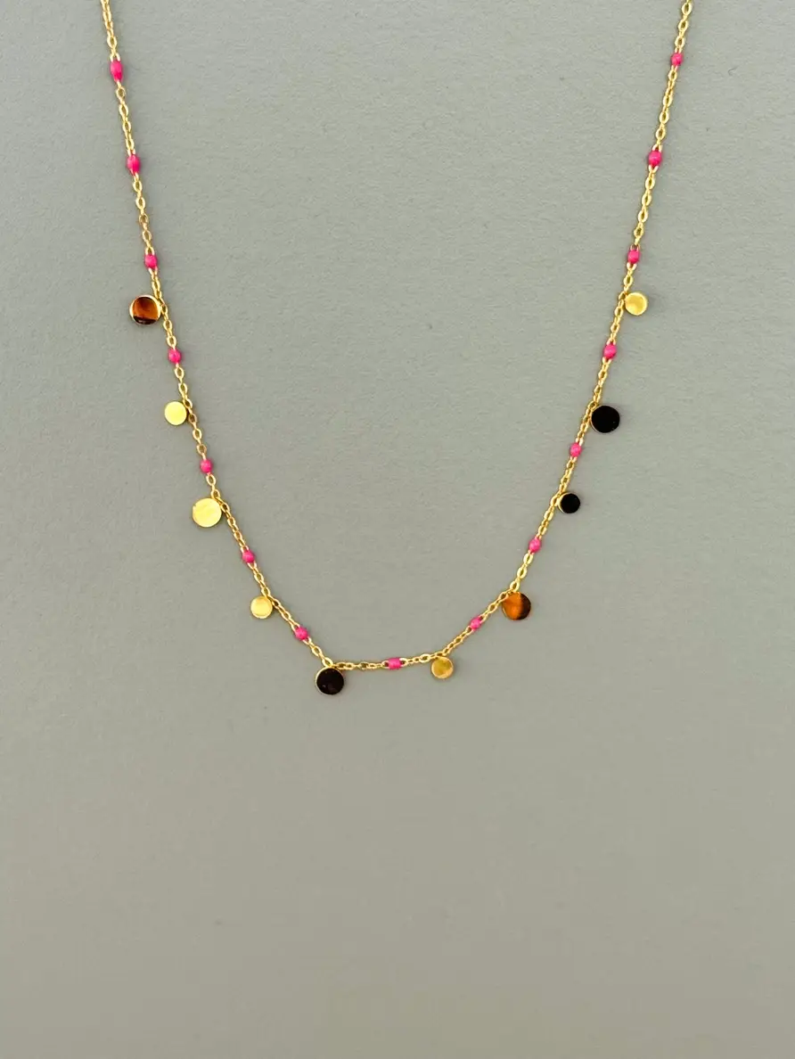 Cassette Barcelona - Wholesale Pendant/Charm Necklace - Dots Enamel Necklace White2