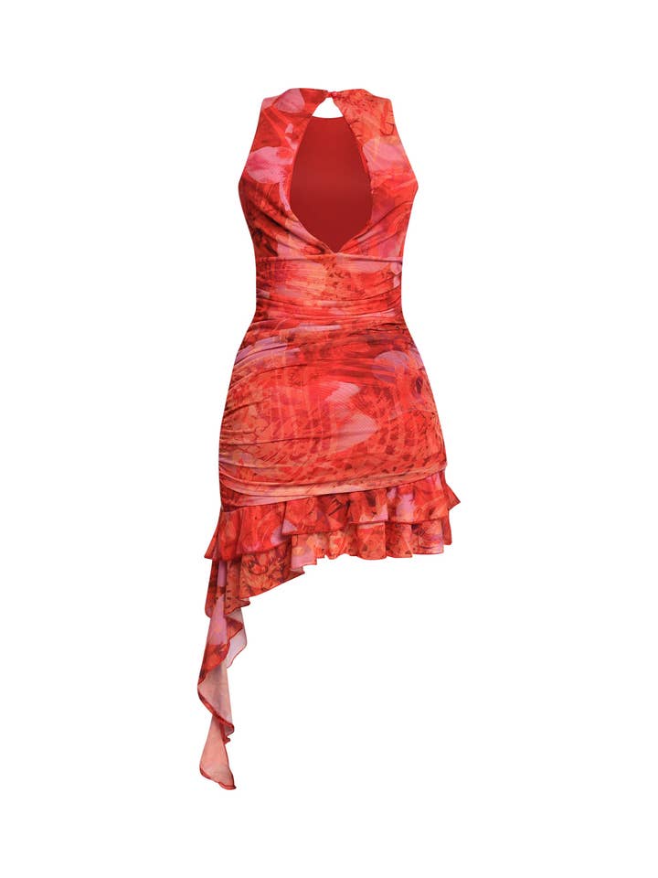 K Too - Vente Robe – femme - Robe à ourlet asymétrique froncée