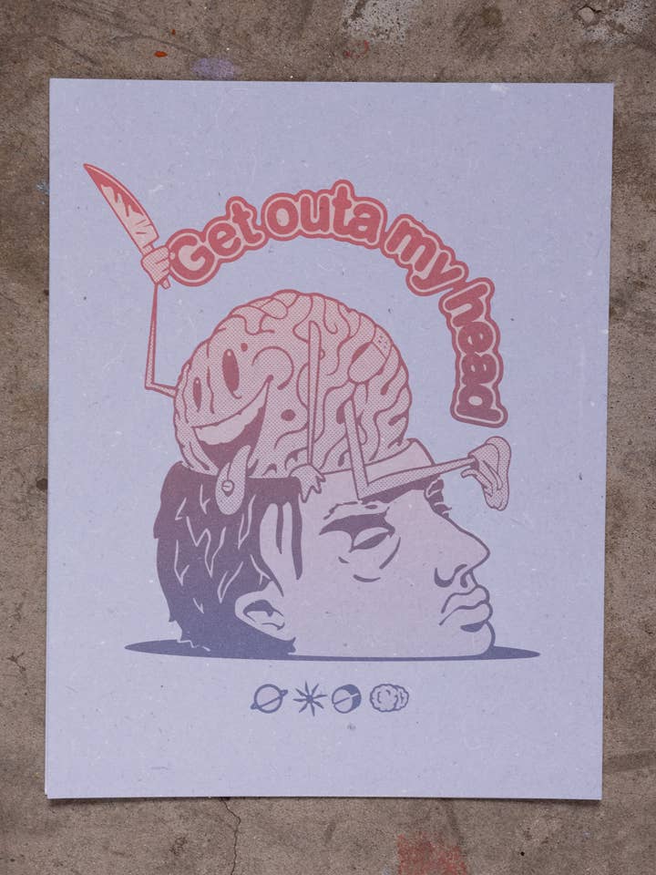 "Get Outa My Head," 10"x14" Art Print for wholesale by Daytime Friends