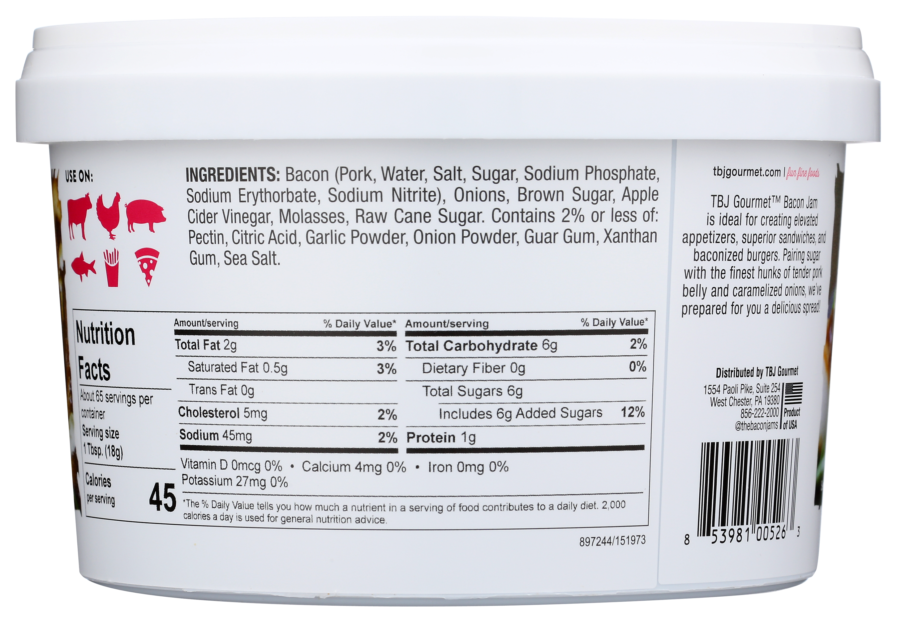 TBJ Gourmet - Wholesale Jam/Jelly - PRODUCT ORIGINAL BACON JAM 41OZ CUP4