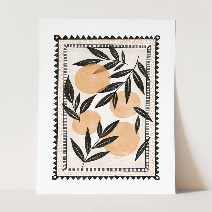 Orange Trees A4 Print for wholesale by Juniper Press