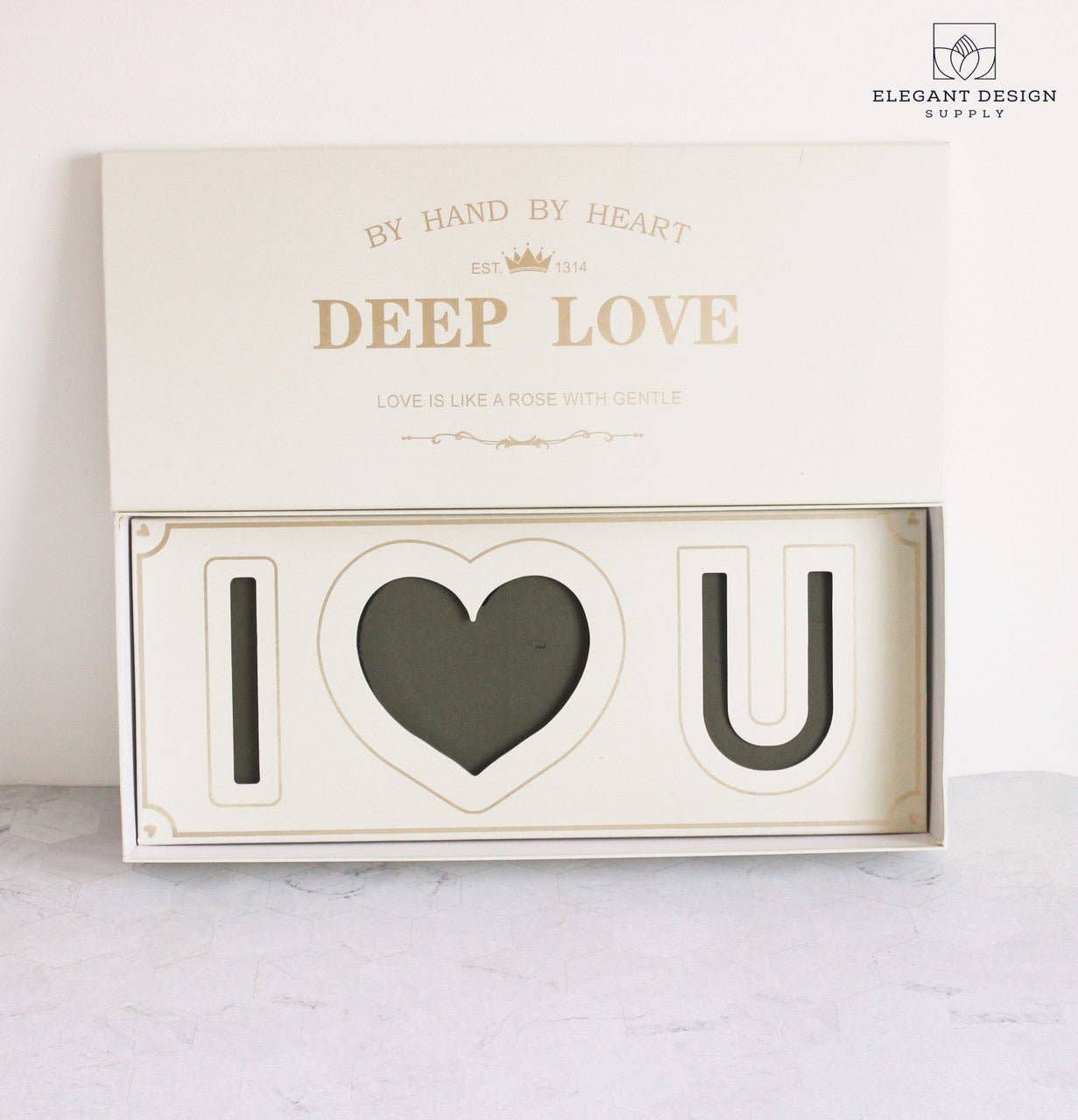 Elegant Design Supply - Wholesale Gift Box - "I Love You" Flower Gift Box with Foam and Liner1
