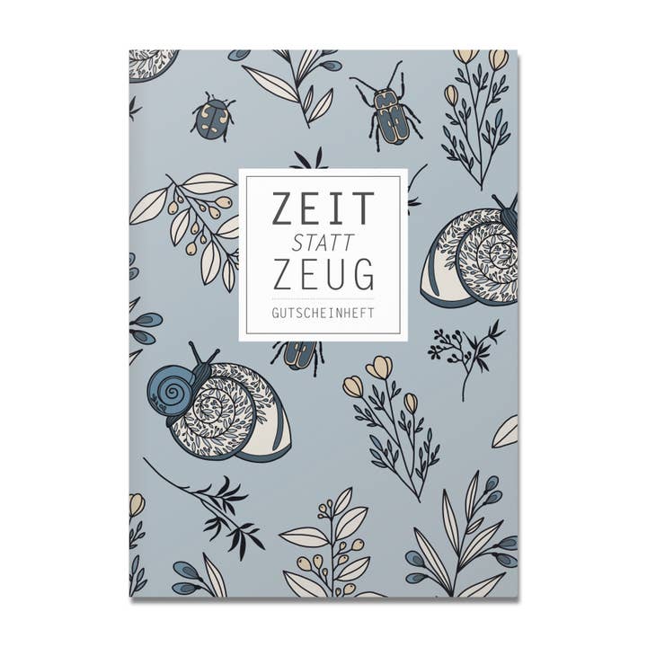 Voucher booklet Time instead of stuff, snail for wholesale by Rotberta