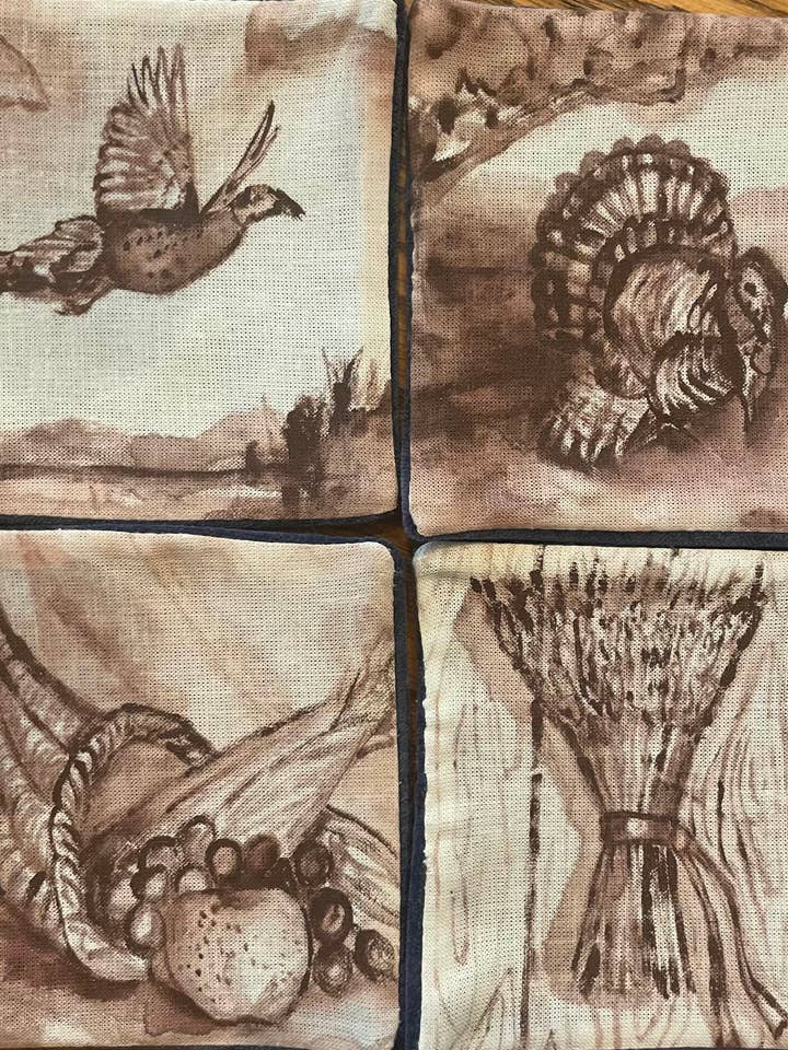 Cocktailonderzetters van Harvest voor wholesale door James River Linen