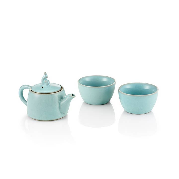 Ru blue porcelain set 3 pcs for wholesale by Tea soul