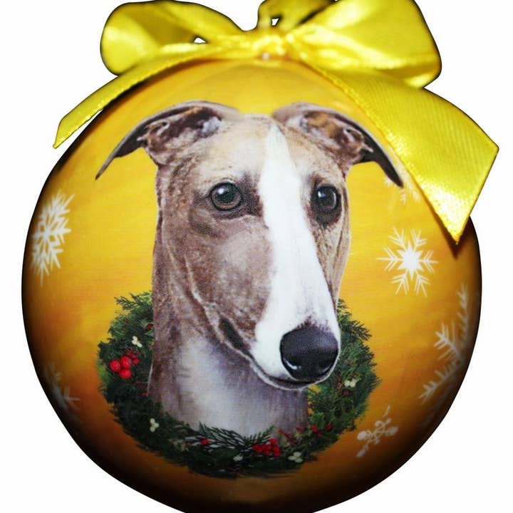 E&S Pets - Vente Objets de décoration - Ornement de lévrier, faon et boule blanche