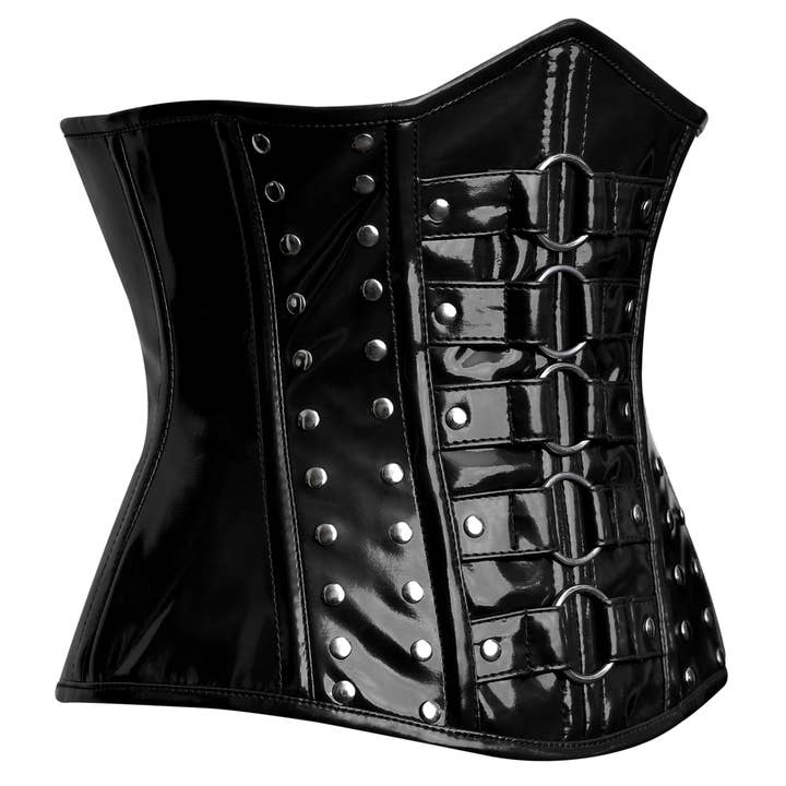 Miss Leather - Vente Corset – femme - Top corset rouge sous-poitrine pour femmes - Tenue de corset et gilet2