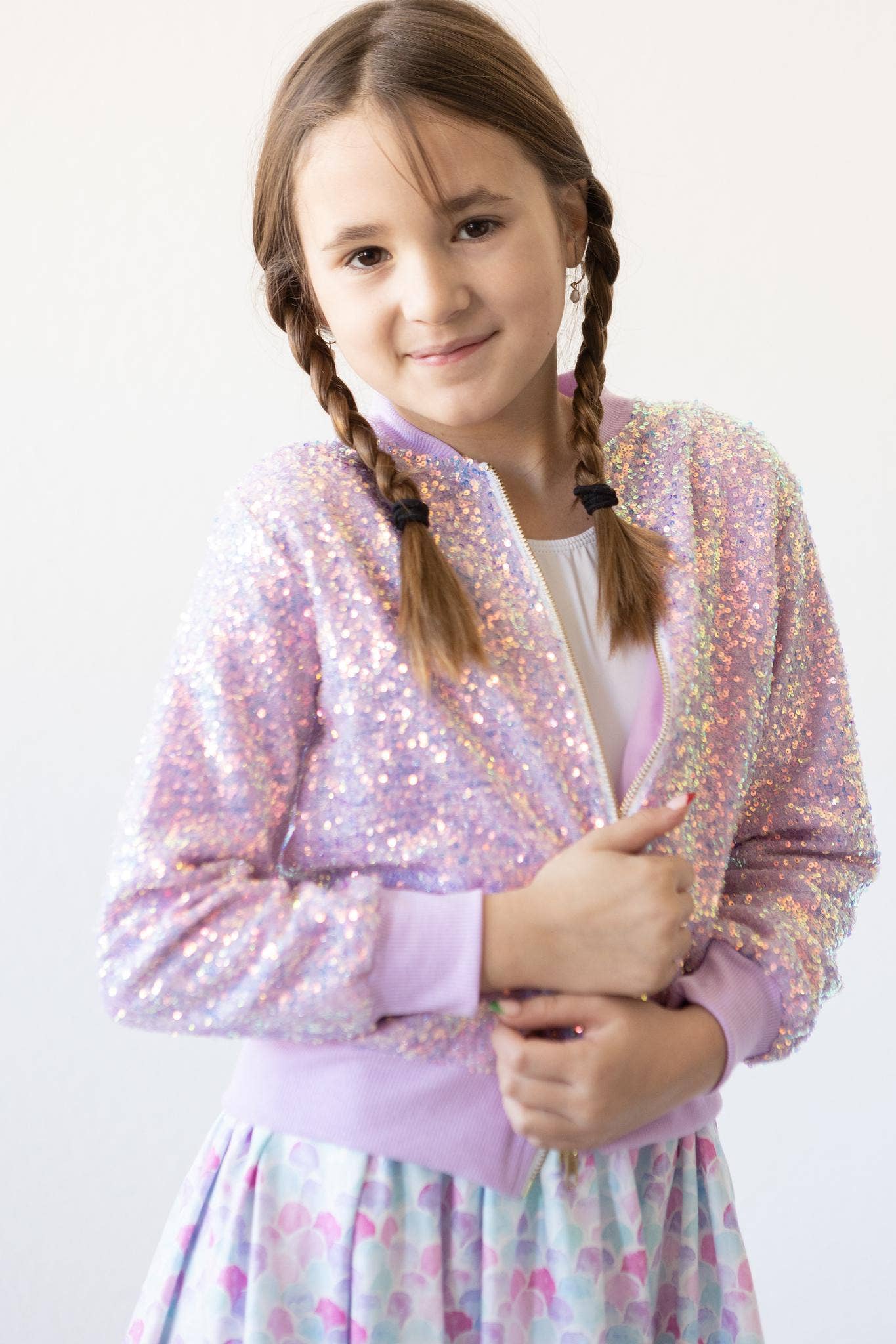 Mila & Rose - Wholesale Jacket - Kids - Lavender Sequin Jacket3