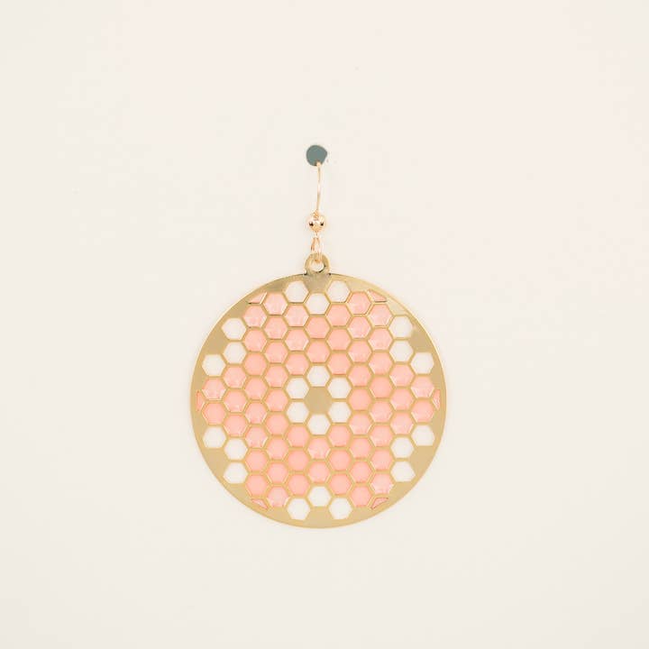 Tiny Deer Studio - Wholesale Dangle Earrings - Translucent Flower Tile Round Earrings