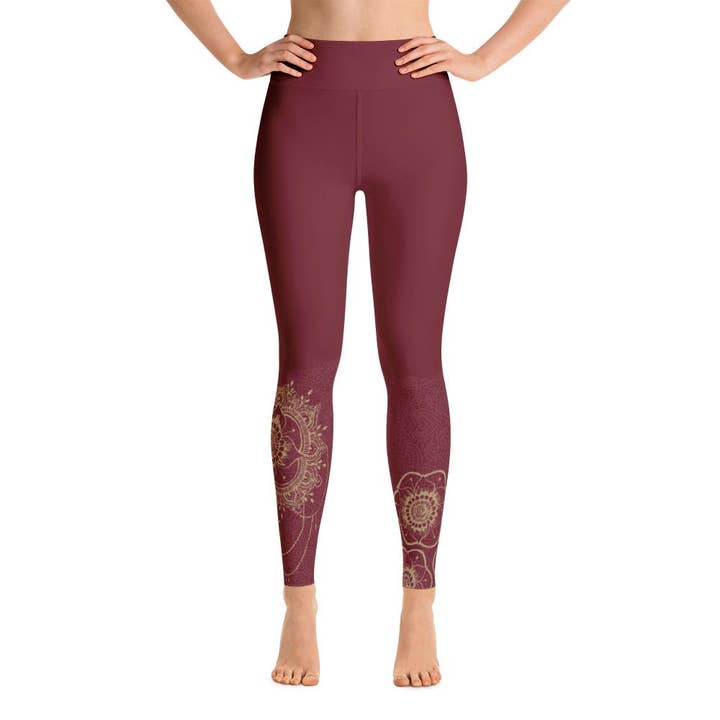 Shakti Henna (rød) Dame Yoga Leggings for engroshandel hos SuniaYoga