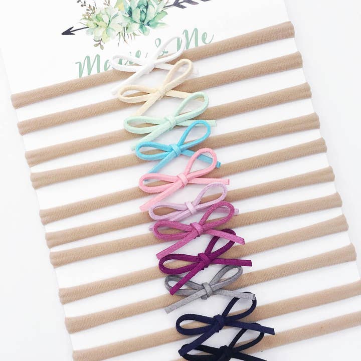 Suede Tied Bows for wholesale by Macie & Me