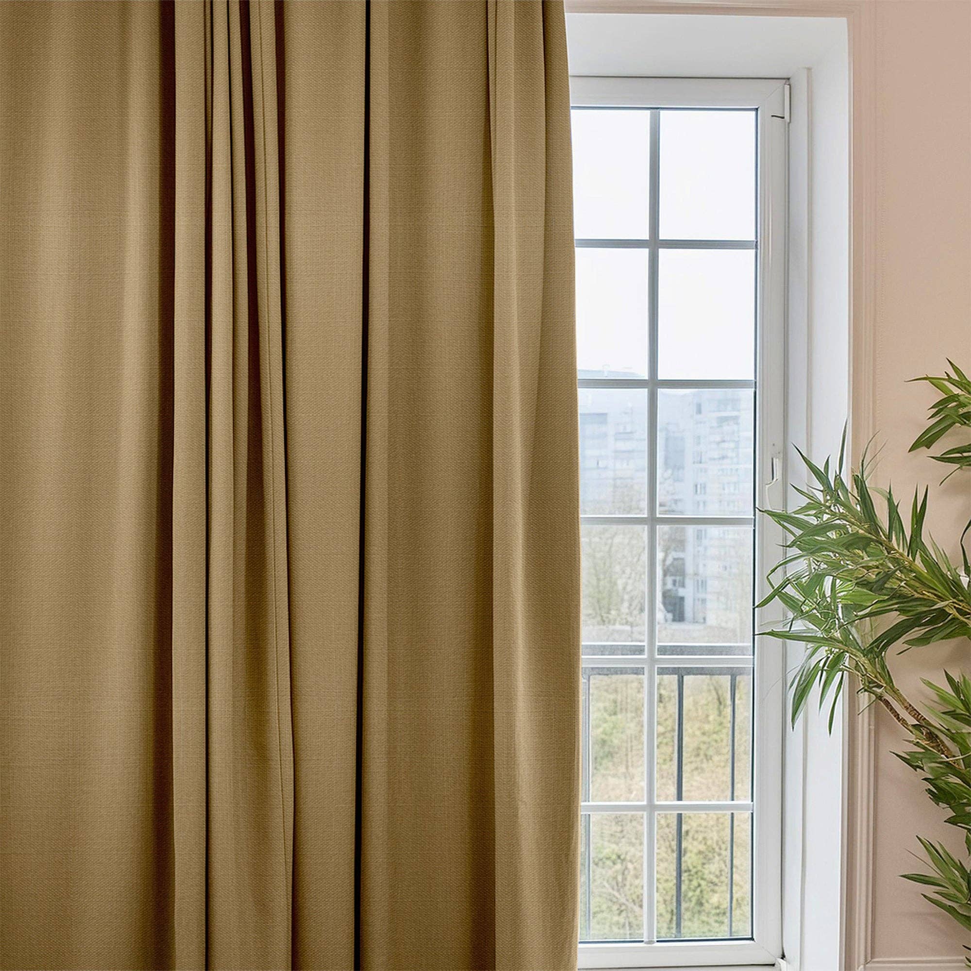 FLASHRUG LLC – wholesale Curtain – Linen Brown Curtain1