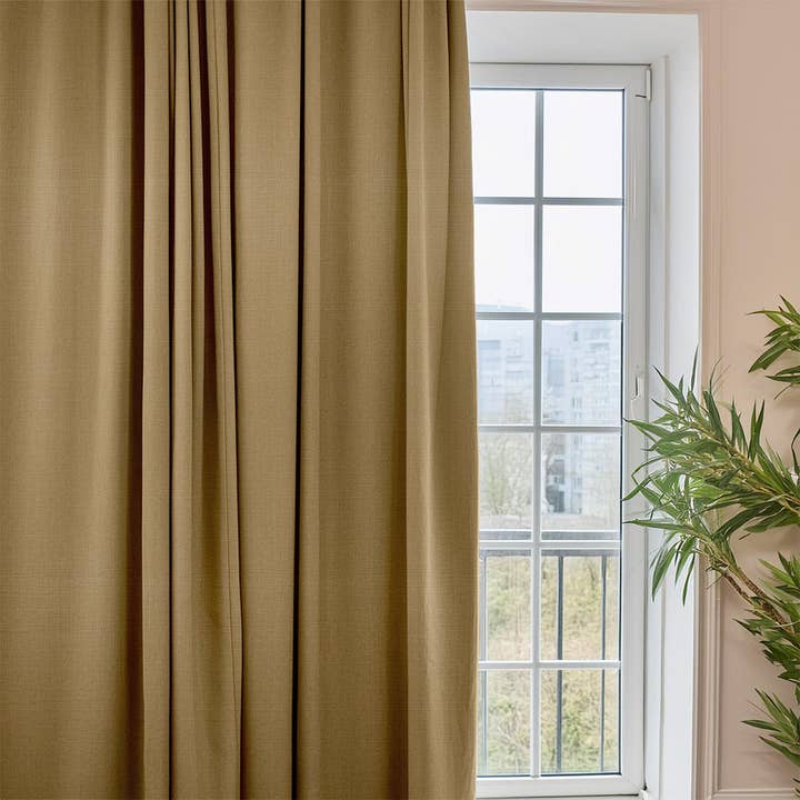 FLASHRUG LLC - Wholesale Curtain - Linen Brown Curtain1