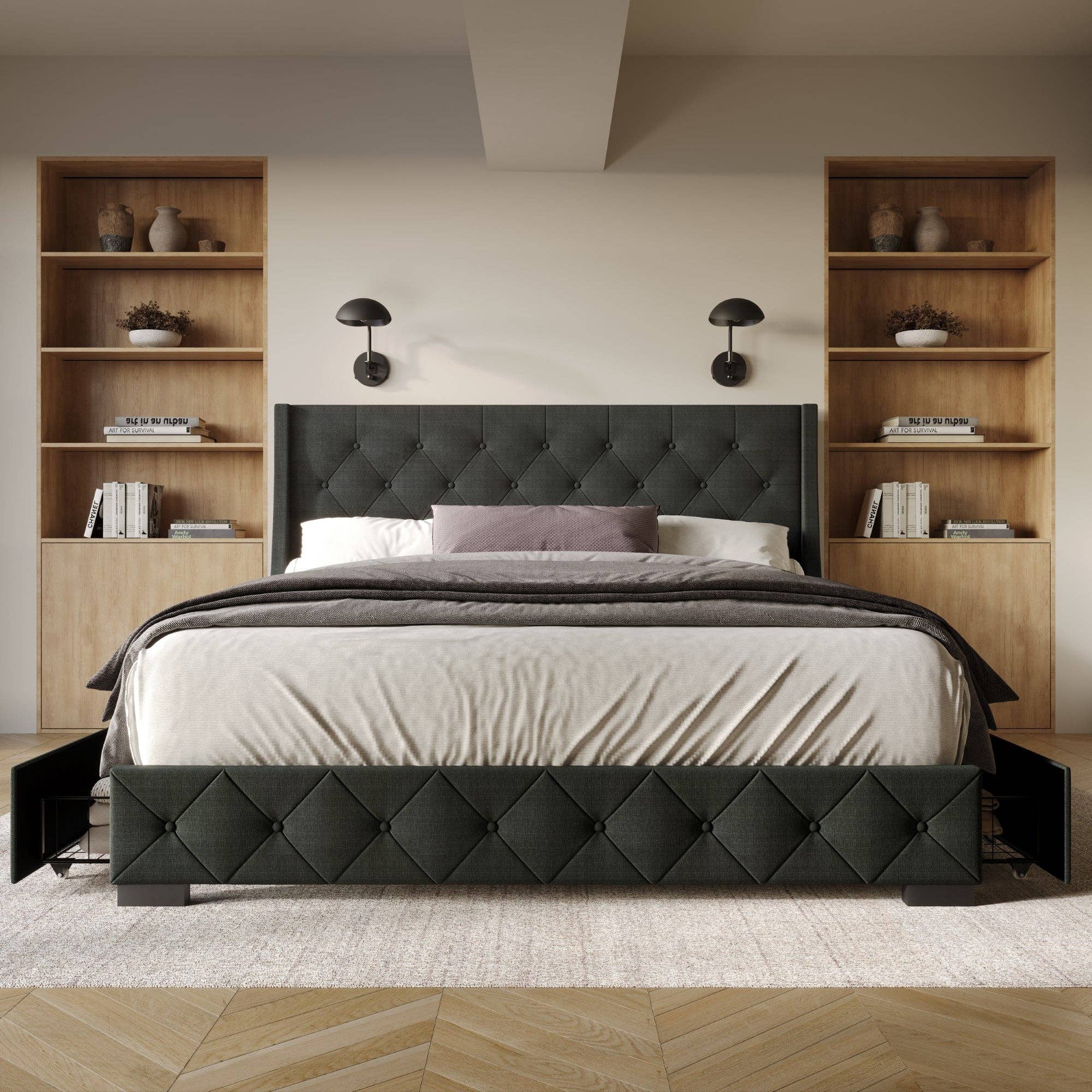Home Design - Wholesale Bed - Olympia Tufted Upholstered Storage Platform Bed13