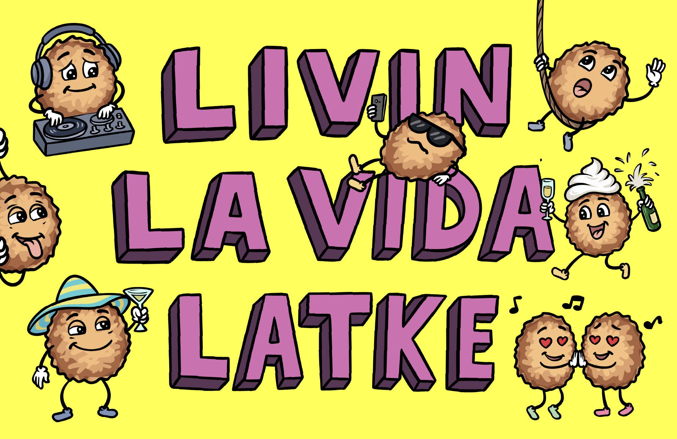 Menschions - Wholesale Hanukkah Card - Livin La Vida Latke2