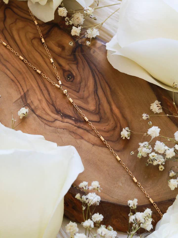 Celestial Goldfilled Lariat for wholesale by Malabella Jewels