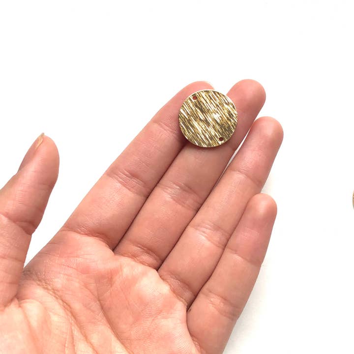 4 stuks/+ 21 mm gouden koperen getextureerde munt blanco - koperen cirkel voor wholesale door Crafters Resort