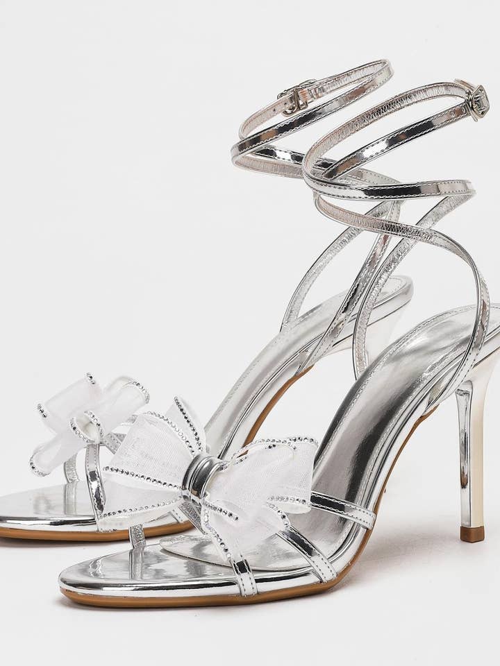 Sandales à talons hauts stilettos avec bride nœud en strass Luxe 2026 pour la vente par JanL Ladies Shop