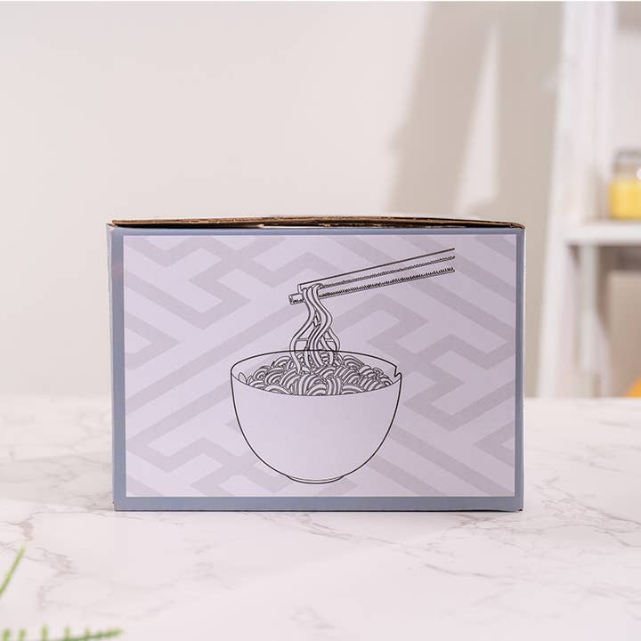 Urban Tokyo - Wholesale Bowl - Black Dragon Design 18oz 5.25"D Bowl With Chopsticks Set10