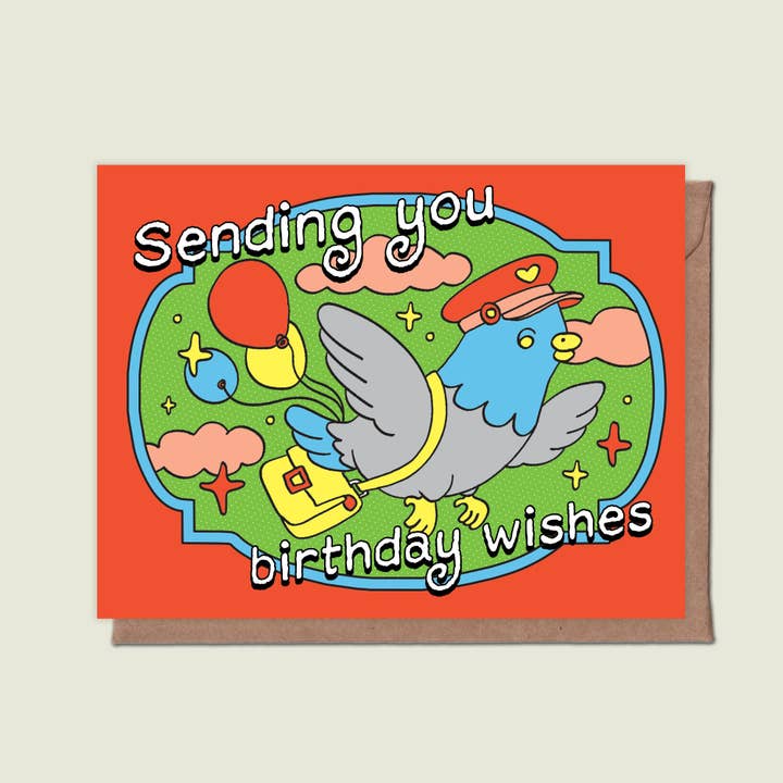 Carte de vœux d'anniversaire Sending You Birthday Wishes pour la vente par Épée Lapin Studio
