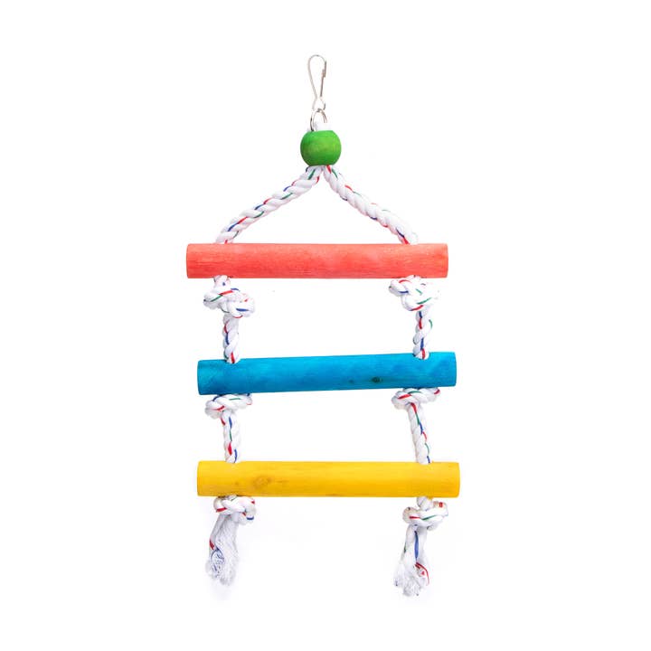 Three-step cotton rope ladder for birds for wholesale by Nobleza