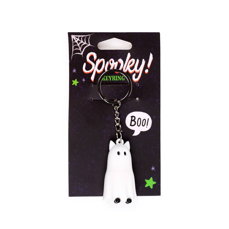 Puckator Ltd – wholesale Keychain – Unisex – Spooky Ghost Cat 3D PVC Keyring0