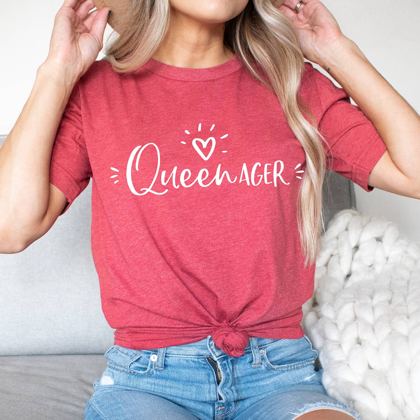 Zoe Creative Co - Wholesale Screen Printed T-Shirt - Women's - Queenager T-Shirt Senior Woman Young Grandmother Tee Shirt10