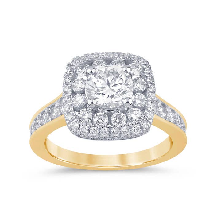 2,13 CTW vs. im Labor gezüchteter Diamantring in 14Kt Gold für den Großhandel von White Rock