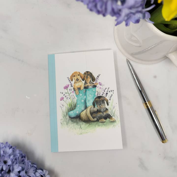 "Puppy Planting" Pocket Notebook (A6) pack of 3 for wholesale by Love Country