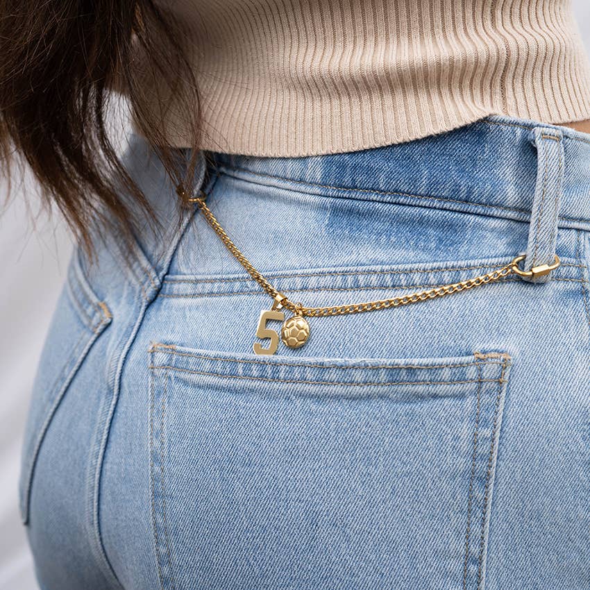 WJW - Wholesale Individual Charm/Pendant - 18K Gold PVD Stainless Steel Soccer Ball Charm1