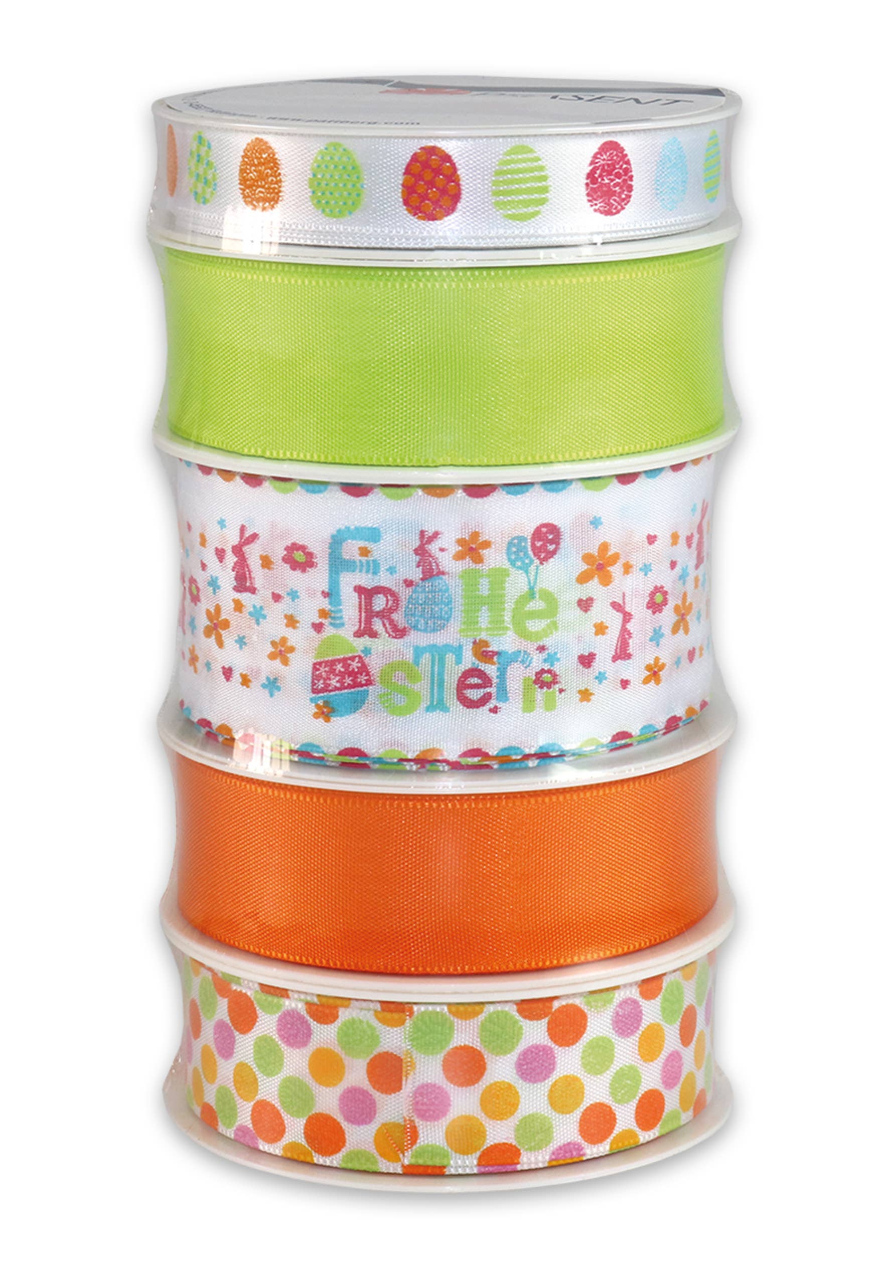 C.E. PATTBERG GmbH & Co. KG - Wholesale Ribbon - Gift Wrapping - Gift & decoration ribbon 5 x 3 m Set Easter colorful0