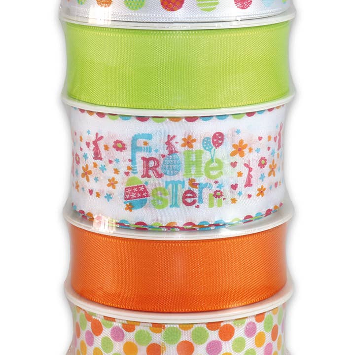 C.E. PATTBERG GmbH & Co. KG - Wholesale Ribbon - Gift Wrapping - Gift & decoration ribbon 5 x 3 m Set Easter colorful