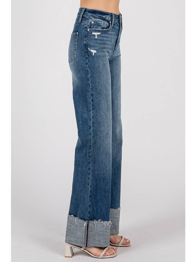 Petra153 - Wholesale Jeans - Women's - P1297T-MD COMFORT HIGH RISE LOOSE-STRAIGHT W/ CUFFED HEM10