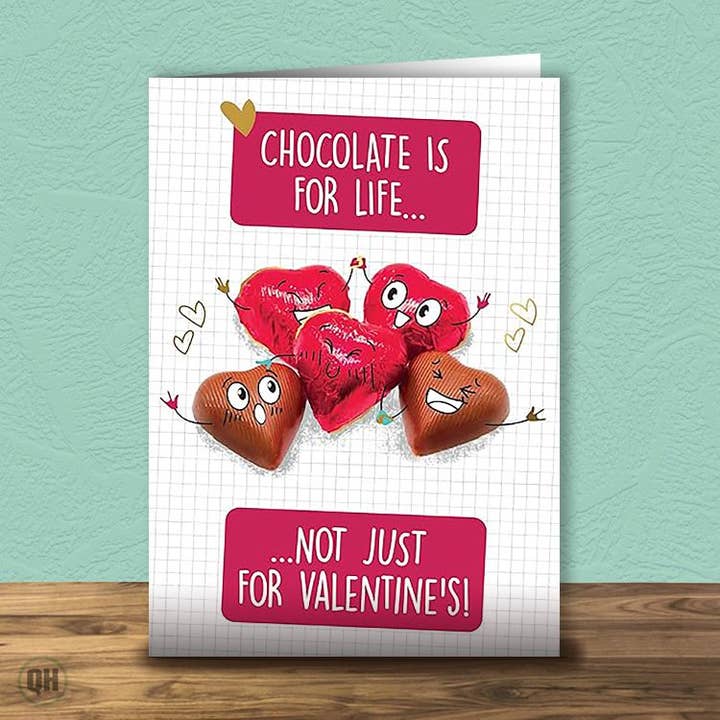 Chocolate é para a vida... - Cartão do Dia dos Namorados por atacado de Quitting Hollywood