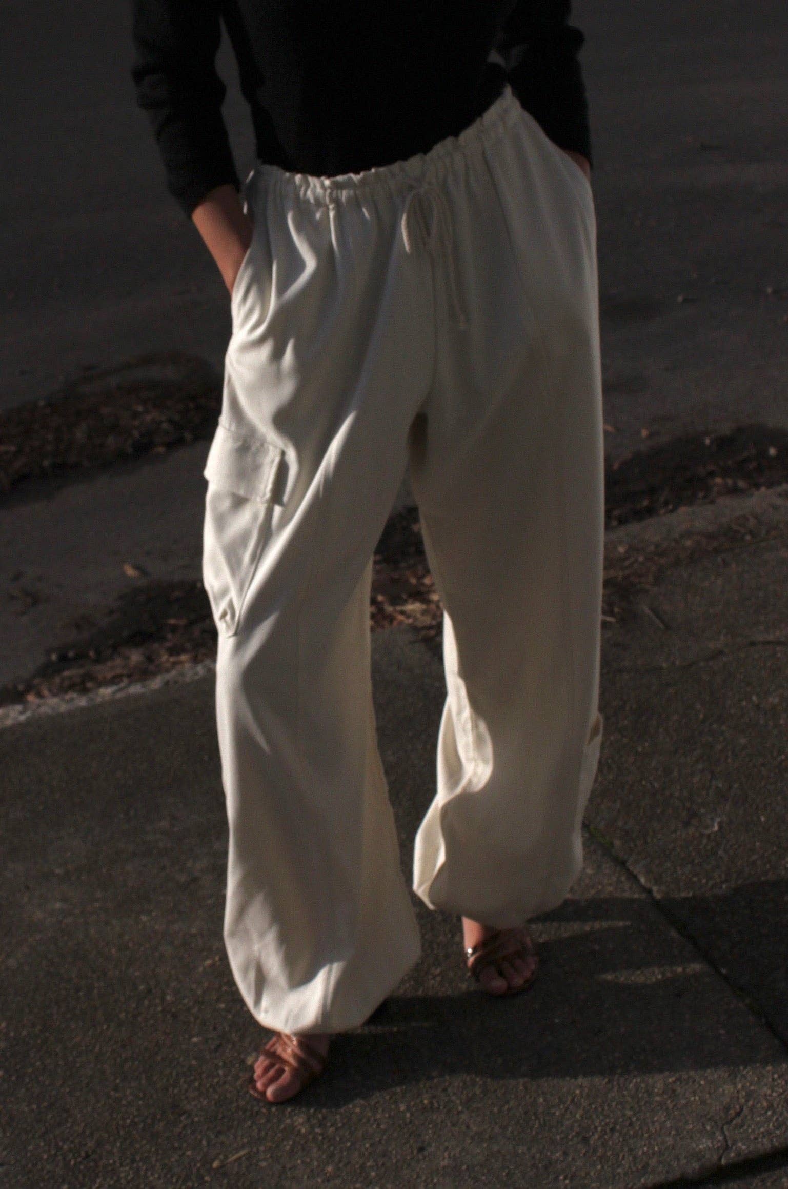 Na Nin - Vente Pantalon – femme - Pantalon cargo en toile de soie Cooper7