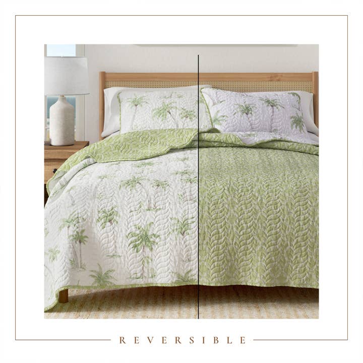 West Palm Trees Coastal Quilt Set - Coronado Collection for wholesale on Faire