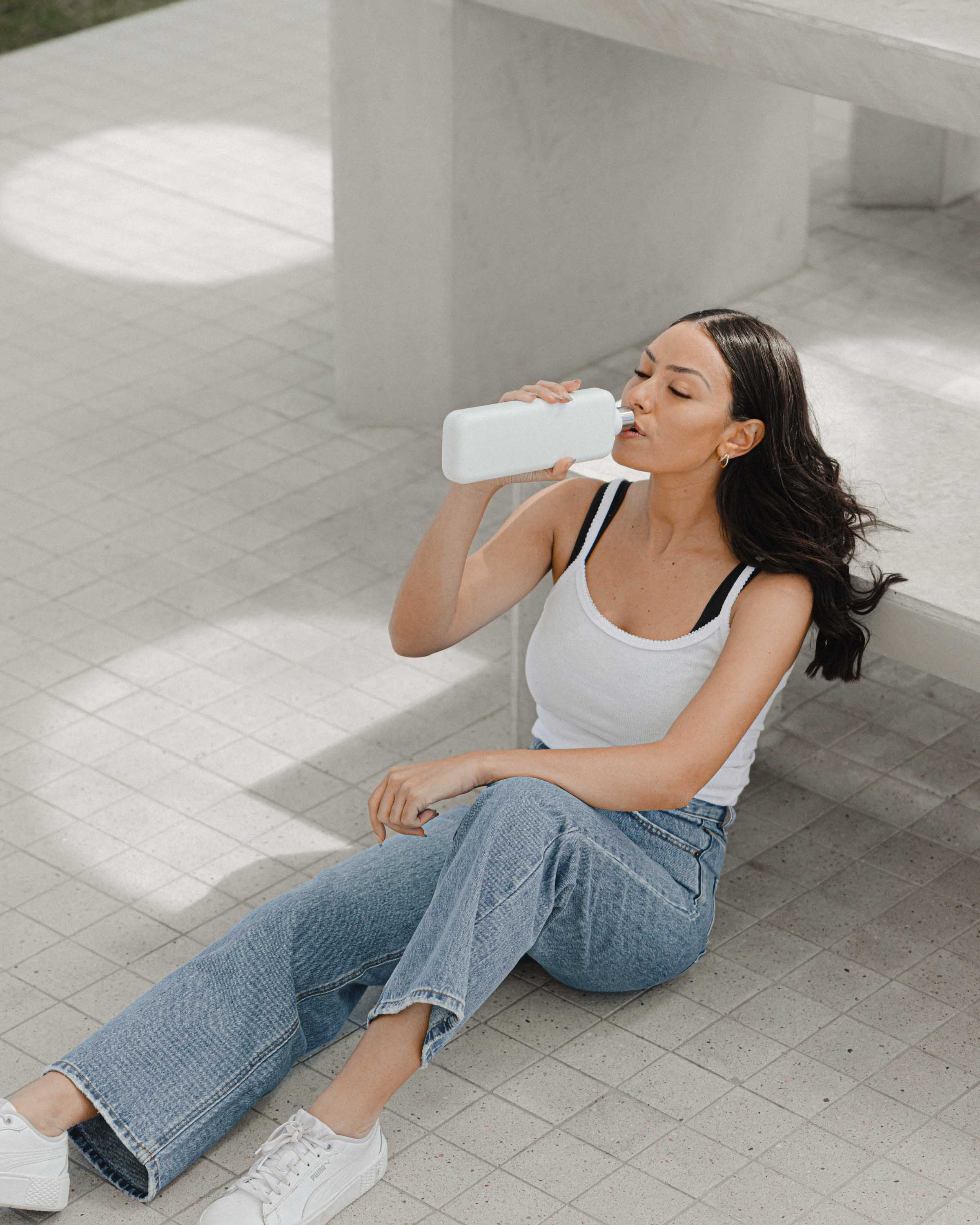 memobottle - Wholesale Water Bottle - Slim memobottle (Stainless Steel) - White3