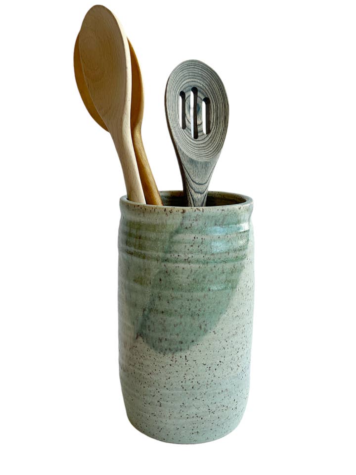 Ebb Utensil Holder for wholesale by Gina DeSantis Ceramics