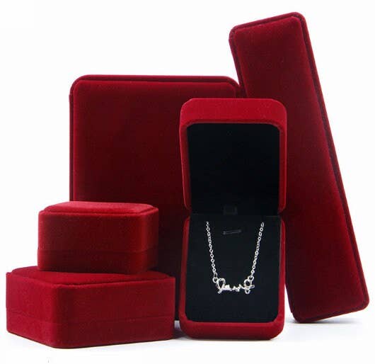 Zakka – wholesale Jewellery box/organiser – Velvet Jewelry Box Ring Pendant Necklace Earrings Burgundy6