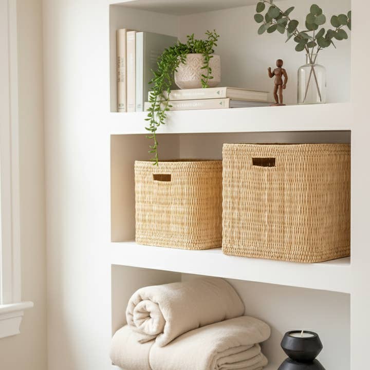 High crafty – wholesale Basket – Rush Storage Basket with Handles – 2 Sizes Available | Handm