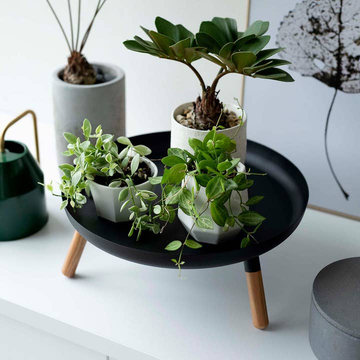 Yamazaki Home - Wholesale Decorative Tray - Countertop Pedestal Tray - Steel + Wood7