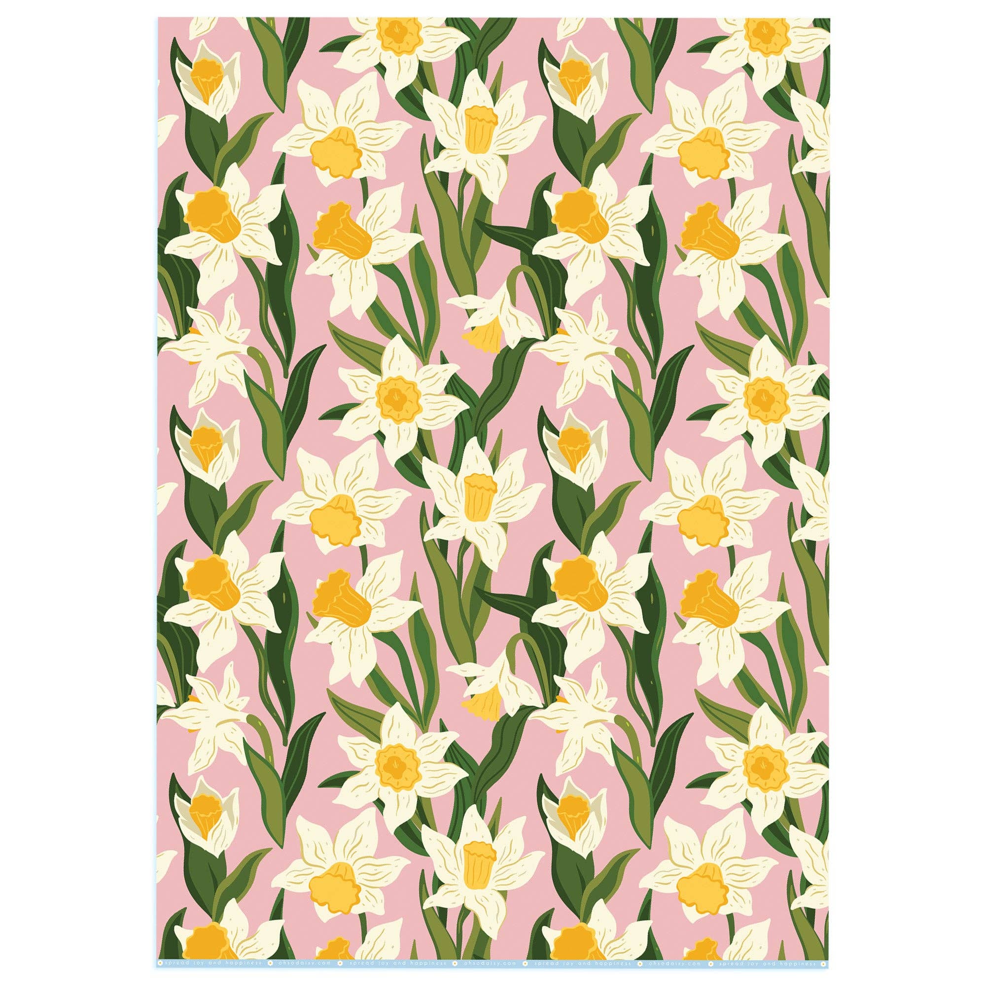 Oh So Daisy – wholesale Flat wrap – DAFFODIL FLORAL GIFT WRAP SHEET1