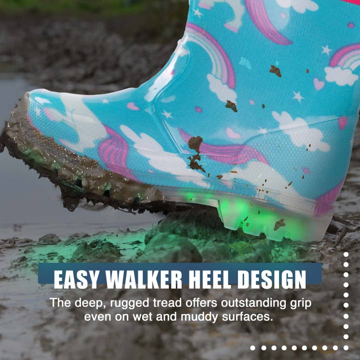 Eastern Off Price - Wholesale Rain Boots – Child - Norty Little Big Girls Rain Boots 41290- Turquoise Unicorns3