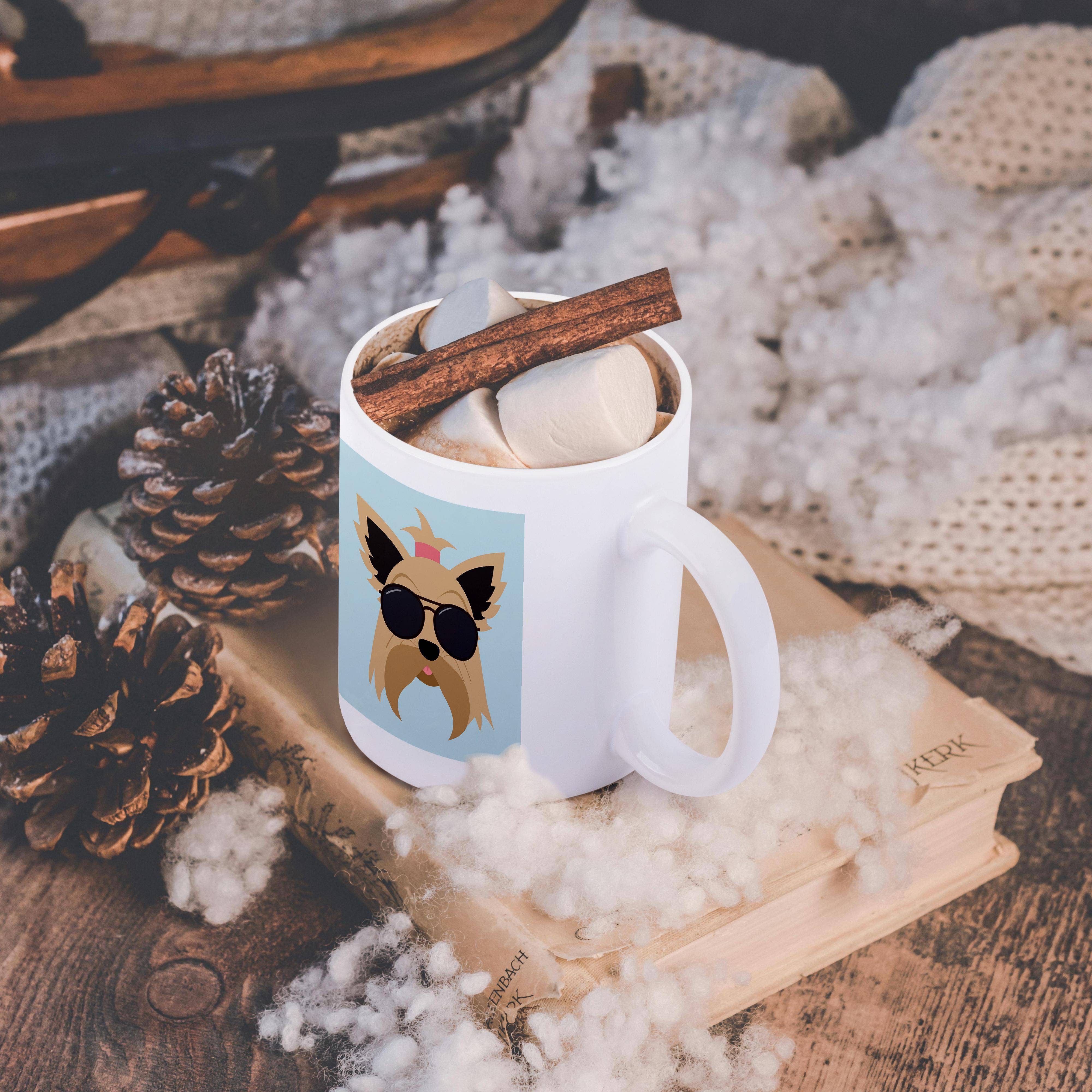 3dRose - Wholesale Coffee Mug - 3dRose, Cool Yorkie Dog with Glasses Yorkshire Terrier, Mug11
