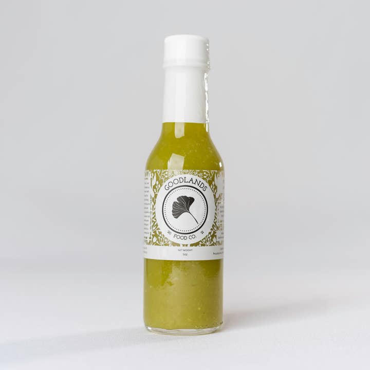 Kryddig basilika varm sås (5 oz) för wholesale av Goodlands Food Co.